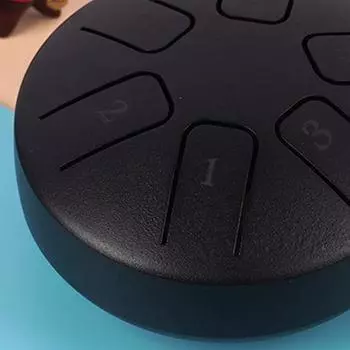 Глюкофон 3,8 дюйма 6 нот Мини Эфирный барабан Игрушка-головоломка Детский ударный инструмент Матовый чёрный