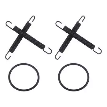 Глушитель выхлопной трубы мотоцикла, пружинные прокладки выхлопной системы, комплект уплотнительных колец, крепления, вешалки, подходят чёрный