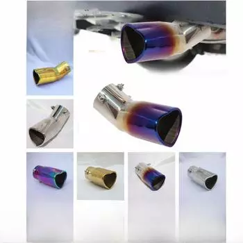 Глушитель выхлопной трубы в форме сердца диаметром 63 мм из нержавеющей стали с синим оттенком