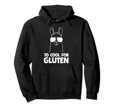 Gluten Too Cool для целиакии Безглютеновая антиглютеновая толстовка с капюшоном чёрный