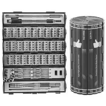 Glvaner 128in1 прецизионная отвертка Torx Glasses 122 бит S2 High Rust поставляется с футляром для хранения DIY Deassembly Multifunction Compatible Set,