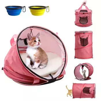 Glvaner Cat Carrying Pet Cat Cat Carrying Pet Для маленьких и средних кошек и ручных собак Cat Bell Ball 3WAY Pet Stress Удобно для выхода на улицу красный