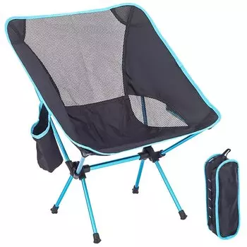 Glvaner Outdoor Folding Camping Seat Height Load Capacity Ultra Mountain Cherry Blossom Side Storage Bag Included Chair, Chair, Chair, Compact, светло-синий