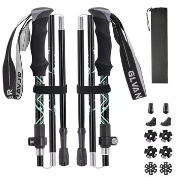 Glvaner Trekking Climbing Set складной походный A7075 алюминиевый 5-ти уровневый телескопический походный маленький и растягивающийся до минимума вишневый цвет