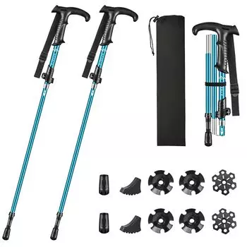 Glvaner Trekking Set of Ultra Trekking Изготовлен из телескопического скалолазного походного снаряжения, длина небольшая, расширяемая до минимума, примерно до высоты горы на открытом воздухе