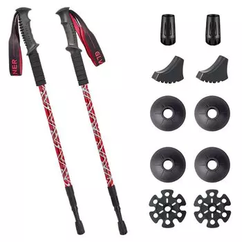 Glvaner Треккинговые палки Набор для треккинга и скалолазания Изготовлены из 6061 3-х уровневые телескопические походные аксессуары Cherry Blossom Маленькие и телескопические до