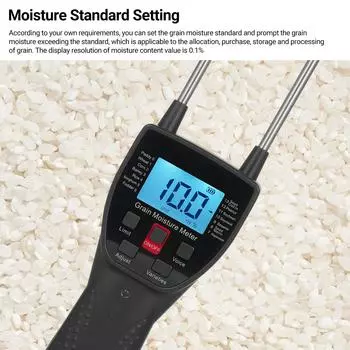 GM650C цифровой многофункциональный ЖК-измеритель влажности зерна, анализатор содержания воды, интеллектуальный датчик чёрный