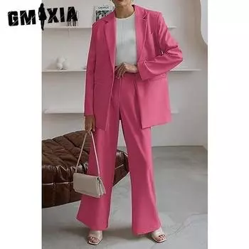 GMXIA Autumn and Winter Long Sleeve POLO Neck Fashion Casual Business Suit Suit Women s Wear S армия зеленый
