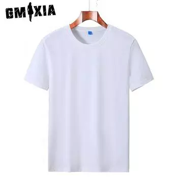 GMXIA Чисто белая футболка мужская и женская с коротким рукавом однотонная футболка с коротким рукавом пустая основа весна лето осень с круглым вырезом S белый