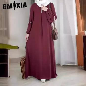 GMXIA Модное платье с длинным рукавом, повседневный сарафан с пайетками S чёрный