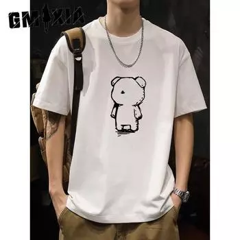 GMXIA Модные повседневные летние блузки и рубашки с коротким рукавом и круглым вырезом M