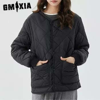 GMXIA Осень-зима Женская куртка Plus Fat Plus Thick Plus из флиса с длинным рукавом и хлопковой подкладкой для женщин, куртки и пальто M