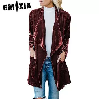 GMXIA Осень-зима женское пальто женское пальто повседневное канареечное длинное пальто тренчкот женское S жёлтый