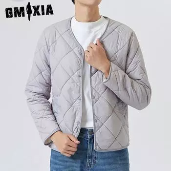 GMXIA Осенне-зимняя мужская зимняя молодежная короткая куртка из овечьего флиса с хлопковой подкладкой и флисовой подкладкой для утепления Мужские куртки и пальто M