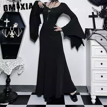 GMXIA Spice Girls Fashion Temperament Slim Dress Летнее платье с рукавами «летучая мышь» Женское платье S чёрный