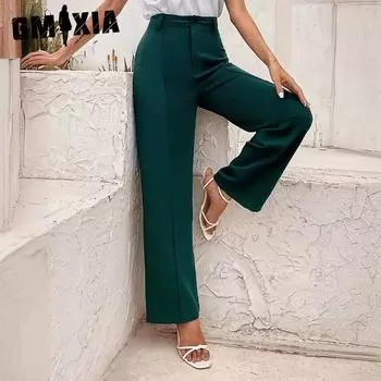 Элегантные повседневные брюки прямого покроя с высокой талией в стиле GMXIA Commuter XS