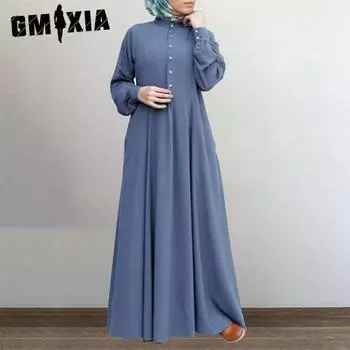 GMXIA Весенний досуг Стиль ретро кардиган круглый вырез большой летящий платье для женщин S бордовый