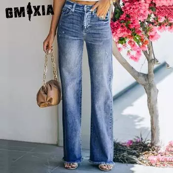 GMXIA Винтажные мешковатые джинсовые брюки женские S светло-синий