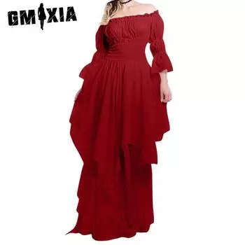 GMXIA Женская мода весна-осень однотонные повседневные платья с длинным рукавом и квадратным воротником с высокой талией S белый