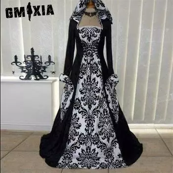 GMXIA Женская мода весна-осень однотонные повседневные платья с длинным рукавом и квадратным воротником с высокой талией S белый