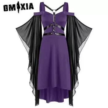 GMXIA Женская мода весна осень однотонный принт длинный рукав подтяжки повседневные платья S бордовый