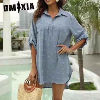 GMXIA Женская шифоновая жаккардовая большая меховая блузка свободного покроя с большим шаром S белый