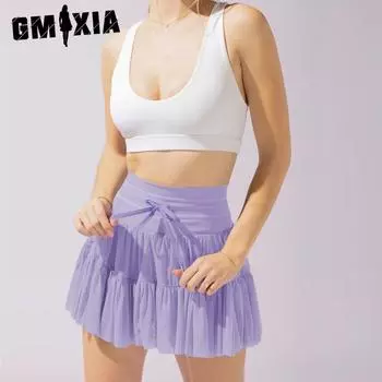 GMXIA Женская юбка защитные брюки противоскользящие весна-лето высокая талия шнуровка плиссированная юбка юбка Spice Girls S