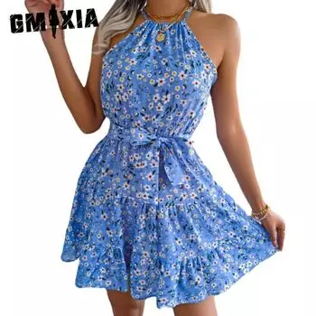 GMXIA Женские модные летние весенние облегающие коктейльные и вечерние платья без рукавов с высокой талией S розовый