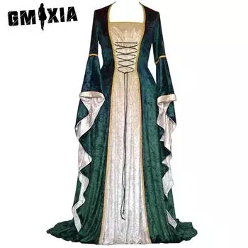 GMXIA женские модные летние весенние однотонные повседневные платья с квадратным воротником и длинными рукавами и высокой талией S бордовый