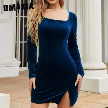 GMXIA женские модные летние весенние однотонные повседневные платья с длинными рукавами и воротником-поло с высокой талией и принтом S красный