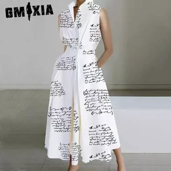 GMXIA Женские модные летние весенние повседневные платья без рукавов с воротником-поло S