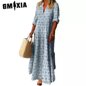 GMXIA Женские модные летние весенние повседневные платья с короткими рукавами и v-образным вырезом