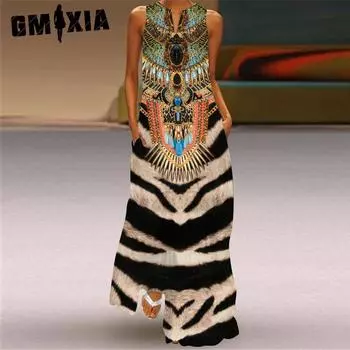 GMXIA Женские модные летние весенние повседневные платья без рукавов с v-образным вырезом