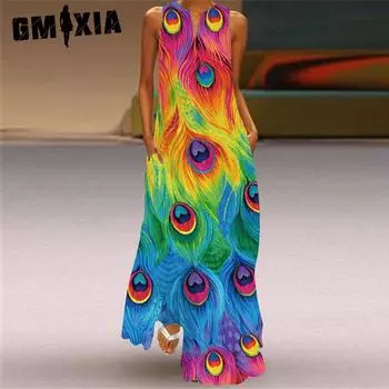 GMXIA Женские модные летние весенние повседневные платья без рукавов с v-образным вырезом