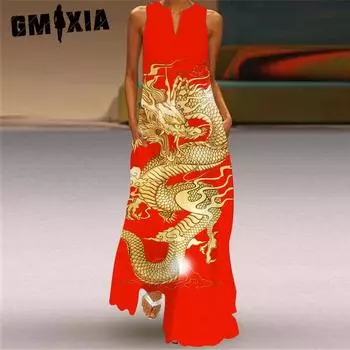 GMXIA Женские модные летние весенние повседневные платья без рукавов с v-образным вырезом S