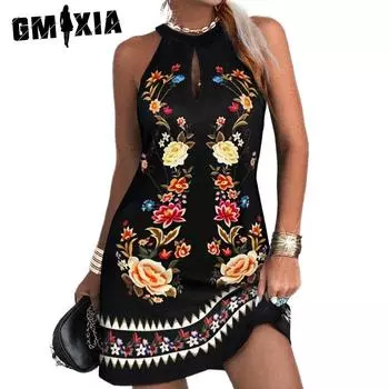 GMXIA Женские модные летние весенние повседневные платья без рукавов S