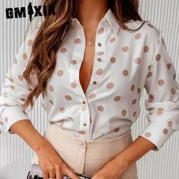 GMXIA Женские модные летние весенние повседневные платья с длинным рукавом и воротником-поло S белый