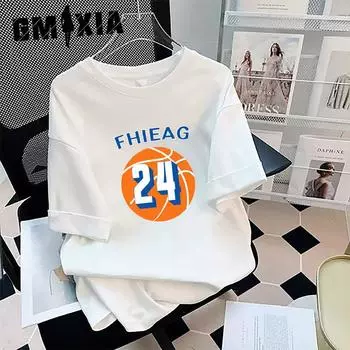 GMXIA Женские модные повседневные летние блузки и рубашки с круглым вырезом с короткими рукавами M