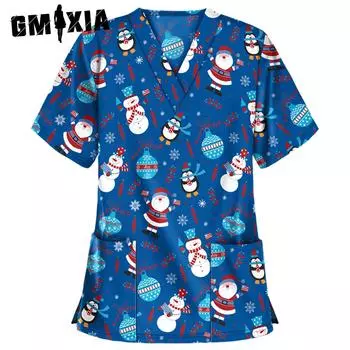 GMXIA женские модные повседневные летние однотонные блузки и рубашки с v-образным вырезом и короткими рукавами с принтом S