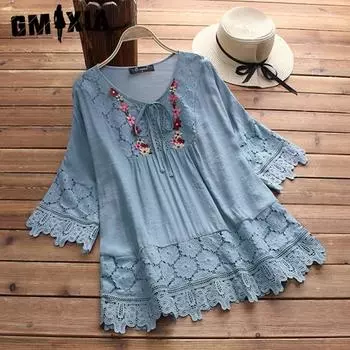 GMXIA женские модные повседневные летние однотонные блузки и рубашки с v-образным вырезом и короткими рукавами с принтом S белый