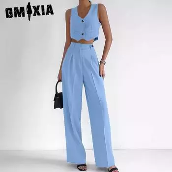 GMXIA женские модные повседневные летние однотонные блузки и рубашки без рукавов с v-образным вырезом и принтом S чёрный