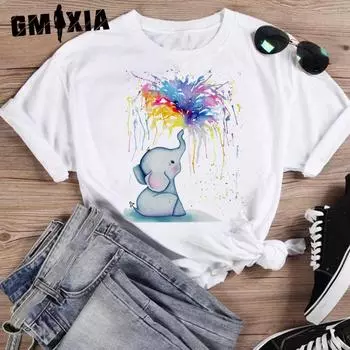 GMXIA женские модные повседневные летние весенние однотонные футболки с круглым вырезом и короткими рукавами с принтом и свободные топы S