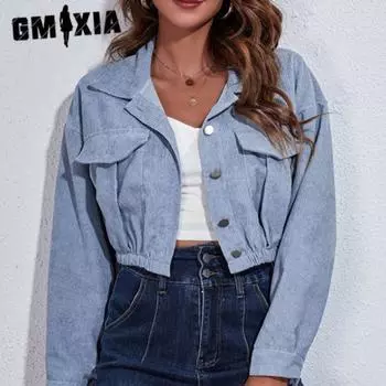 GMXIA Женские модные повседневные однотонные блузки и рубашки-поло с длинным рукавом с принтом S коричневый