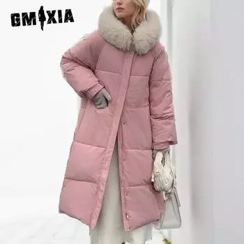 GMXIA женские винтажные повседневные однотонные куртки и пальто с капюшоном на осень и зиму с длинными рукавами и принтом S розовый