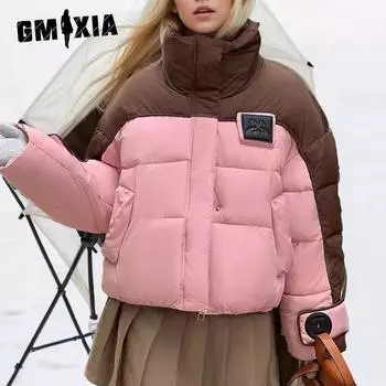 GMXIA женские винтажные повседневные однотонные куртки и пальто с капюшоном на осень и зиму с длинными рукавами и принтом M белый