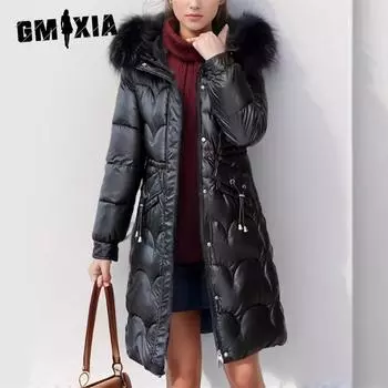 GMXIA женские винтажные повседневные однотонные куртки и пальто с капюшоном на осень и зиму с длинными рукавами и принтом M белый