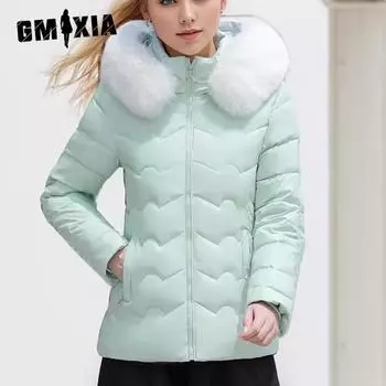 GMXIA женские винтажные повседневные однотонные куртки и пальто с капюшоном на осень и зиму с длинными рукавами и принтом L зелёный