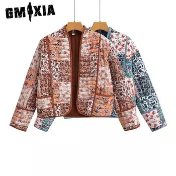 GMXIA Женские винтажные повседневные однотонные принтованные куртки и пальто с длинным рукавом и V-образным вырезом на осень-зиму S синий