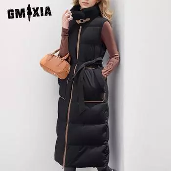 GMXIA Женские винтажные повседневные однотонные принтованные куртки и пальто без рукавов на осень-зиму M хаки