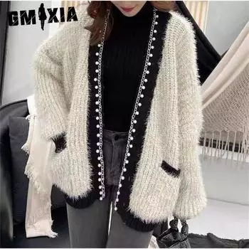 GMXIA Женские винтажные повседневные однотонные принтованные куртки и пальто с длинным рукавом на осень-зиму Uniform size